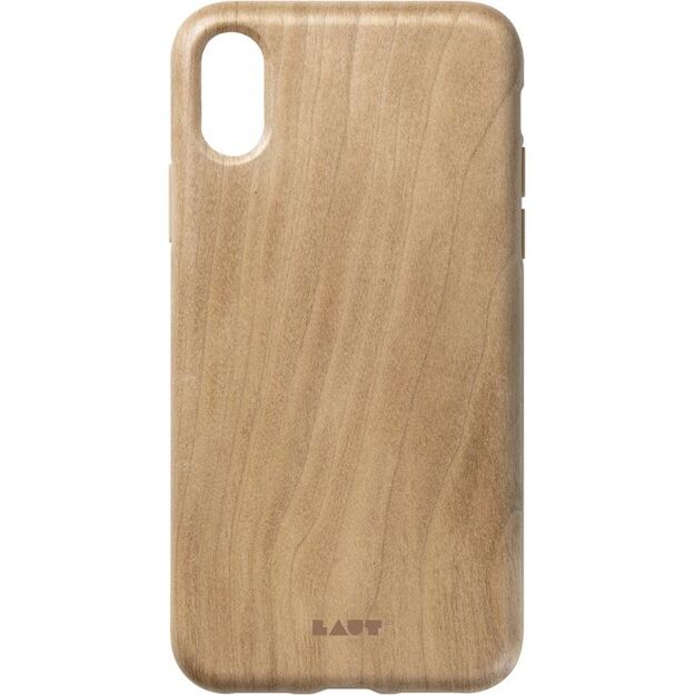 Laut PINNACLE – iPhone XR dėklas su natūralia mediena (Cherry Wood)