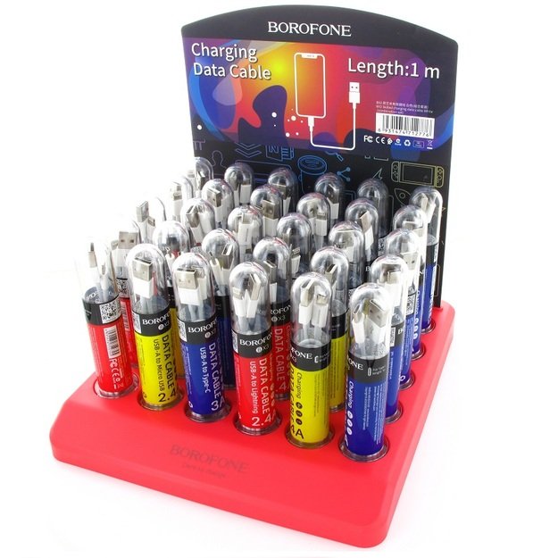 Borofonas - kabelių rinkinys, supakuotas į vamzdelius, ant stalviršio stovo 5