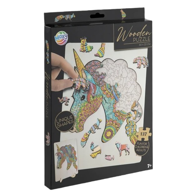 Medinė dėlionė vienaragis 137 detalės 1