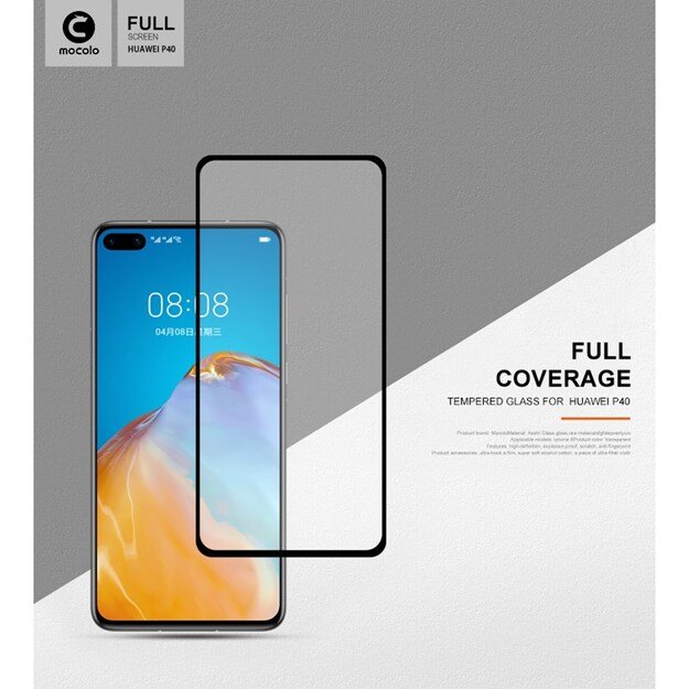 „Mocolo 2.5D Full Glue“ apsauginis stiklas, skirtas „Huawei P40“. 3
