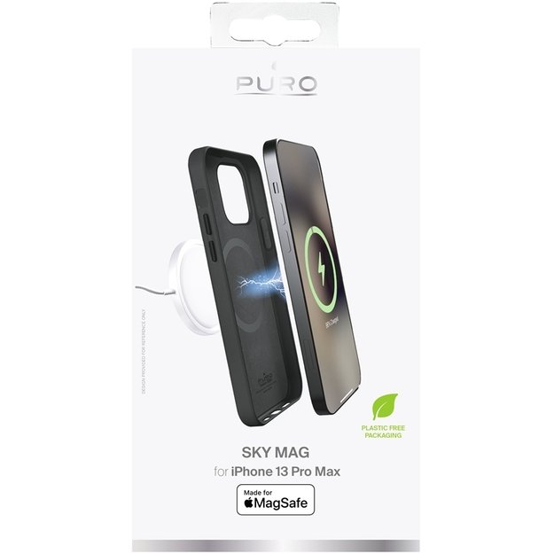 PURO SKYMAG – iPhone 13 Pro Max dėklas, skirtas MagSafe (juodas)