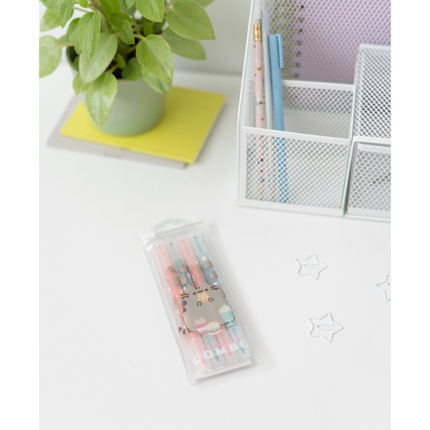 Pusheen - Foodie kolekcija, dvipusiai žymekliai / rašikliai, rinkinys 4 vnt. 6