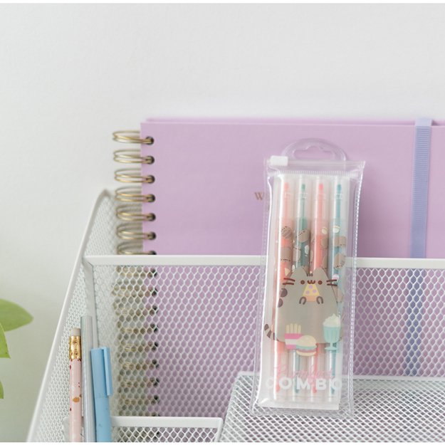 Pusheen - Foodie kolekcija, dvipusiai žymekliai / rašikliai, rinkinys 4 vnt. 2