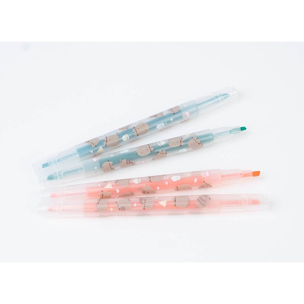 Pusheen - Foodie kolekcija, dvipusiai žymekliai / rašikliai, rinkinys 4 vnt. 7