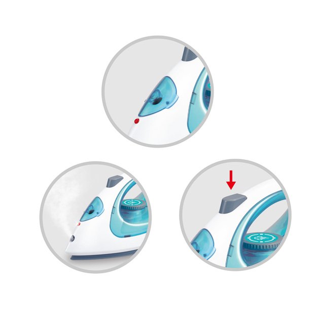 Steam iron with light and sound