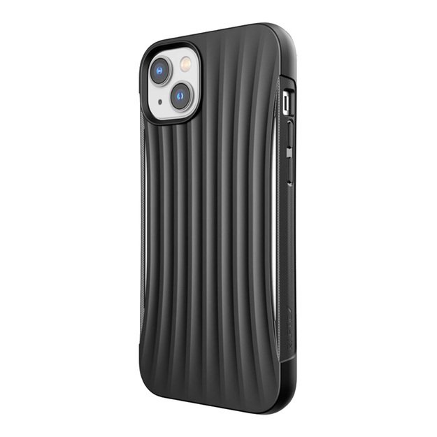 „X-Doria Raptic Clutch“ – biologiškai skaidus dėklas, skirtas „iPhone 14 Plus“ (3 m, patikrintas kritimo būdu) (juodas)