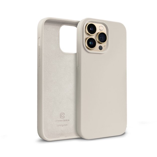 Crong Color Cover Skystas silikoninis dėklas, skirtas iPhone 14 Pro Max (Stone) 2