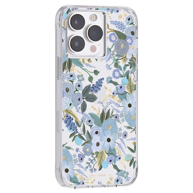 Skaidrus šautuvų popierius – dėklas, skirtas iPhone 14 Pro Max (Garden Party Blue) 28