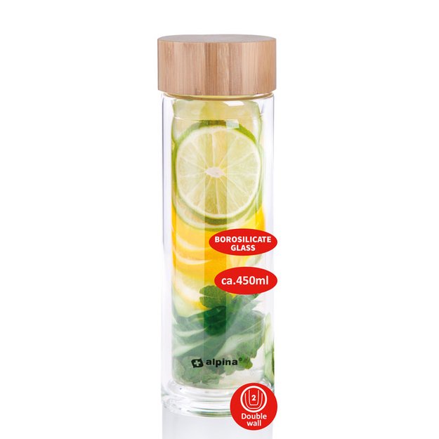 Alpina - terminio stiklo buteliukas (dvigubos sienelės) 450 ml 23