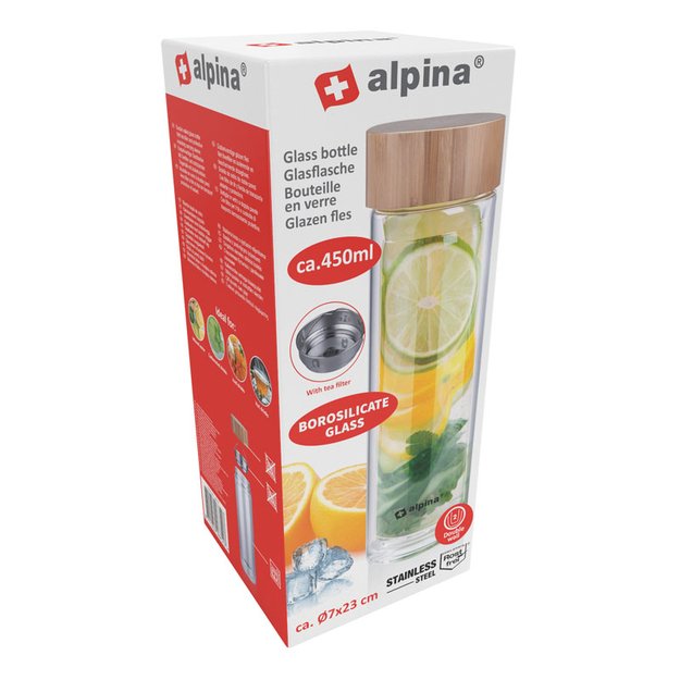 Alpina - terminio stiklo buteliukas (dvigubos sienelės) 450 ml 25