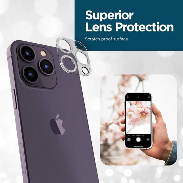 Case-Mate Sparkle Lens Protector – apsauginis stiklas, skirtas iPhone 14 Pro / iPhone 14 Pro Max kamerai (Twinkle)