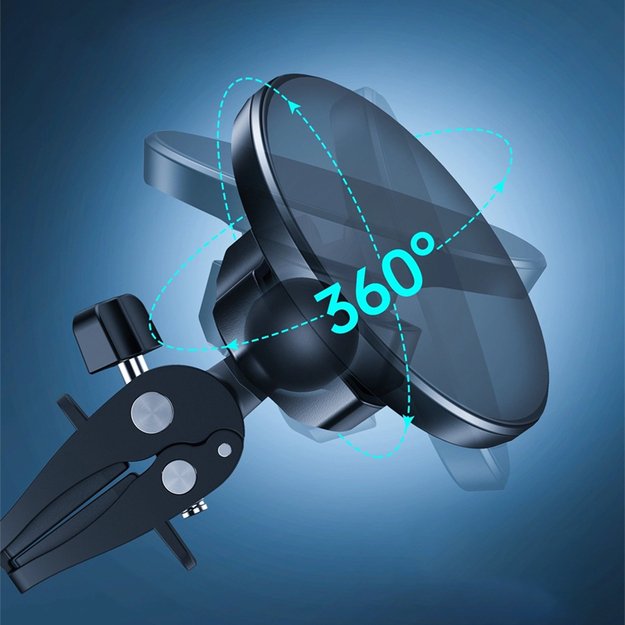 Crong Carclip Magnetic – MagSafe magnetinis laikiklis automobilyje (juodas) 9