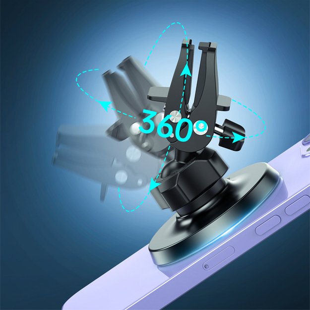 Crong Carclip Magnetic – MagSafe magnetinis laikiklis automobilyje (juodas) 4