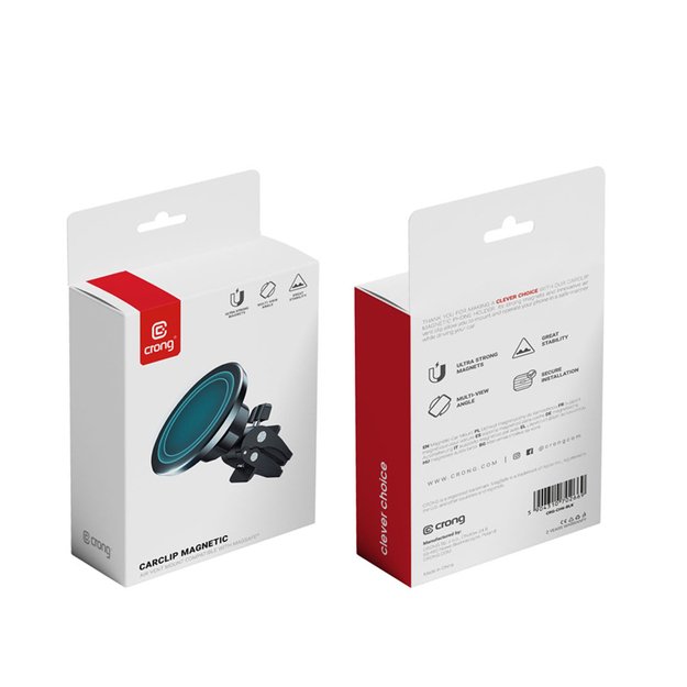 Crong Carclip Magnetic – MagSafe magnetinis laikiklis automobilyje (juodas) 10