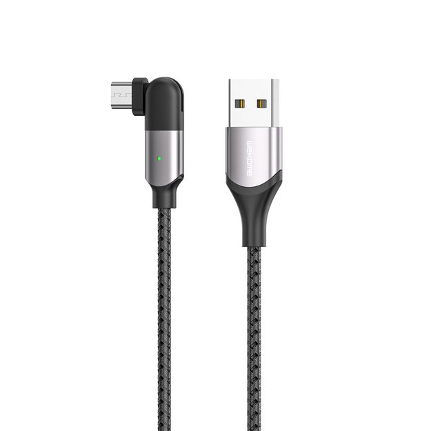 WEKOME WDC-142 žaidimų serija – žaidimų laidas iš USB-A į Micro USB 3A, pasukamas 180° kampu 1 m (tamsumas)