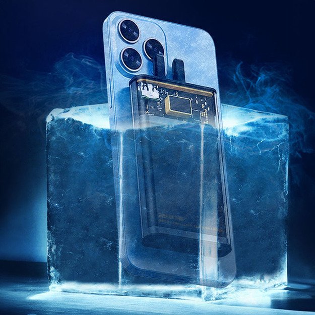 WEKOME WP-323 Vanguard serija – 10 000 mAh super įkrovimas su integruotu USB-C ir žaibo kabeliu PD 20W + QC 22.5W (juodas / skaidrus) 4