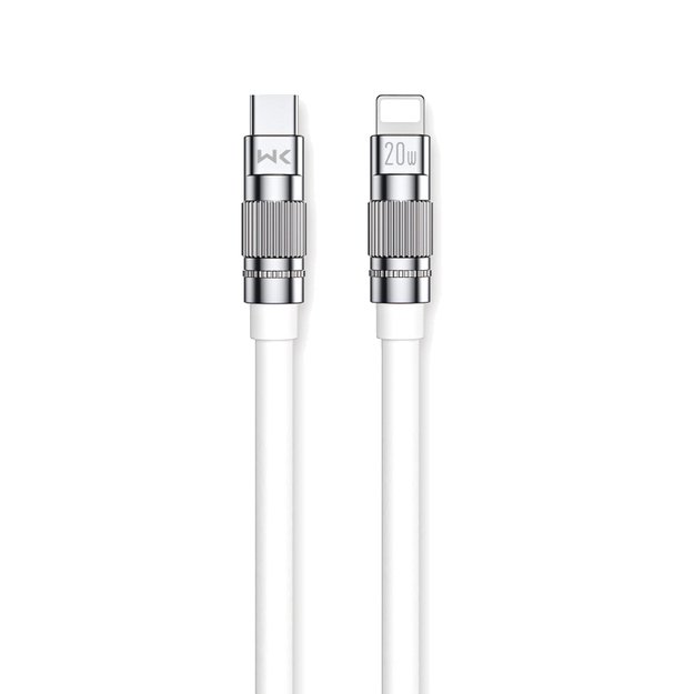 WEKOME WDC-187 Wingle Series – USB-C ir žaibiško įkrovimo PD 20W jungiamasis laidas, 1,2 m (baltas)