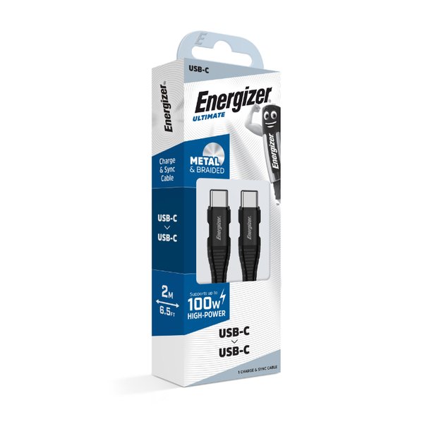 Energizer Ultimate – USB-C į USB-C 100W jungiamasis laidas 2m (juodas) 1