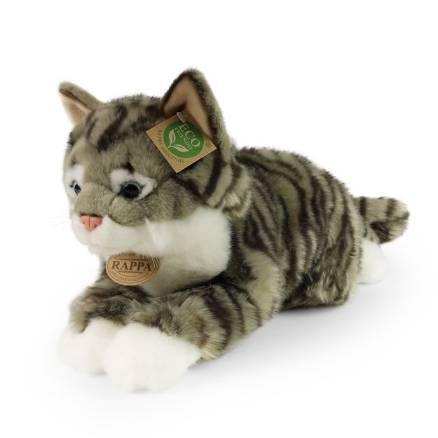 Plush gray tabby cat 40 cm ECO-FRIENDLY