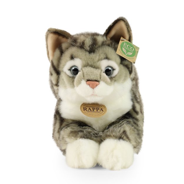 Plush gray tabby cat 40 cm ECO-FRIENDLY