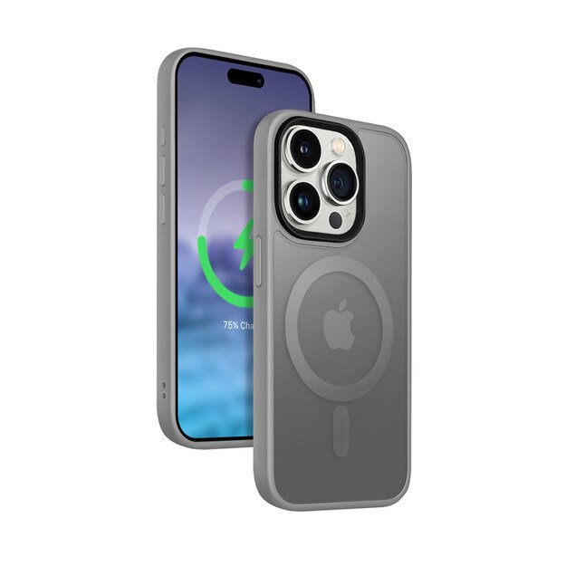 Crong Hybrid Frost MAG dangtelis – dėklas, skirtas iPhone 15 Pro Max MagSafe (pilkas) 5