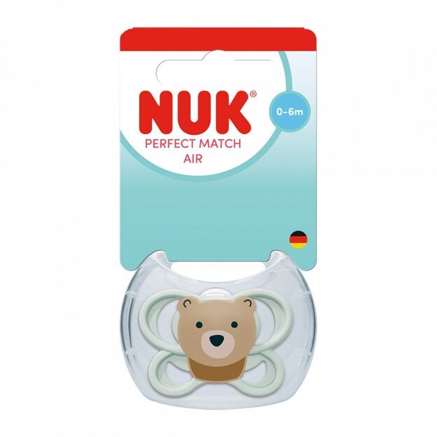 NUK Perfect Match Air BEAR pacifier 0-6m 1pc box, 0-6 m 1