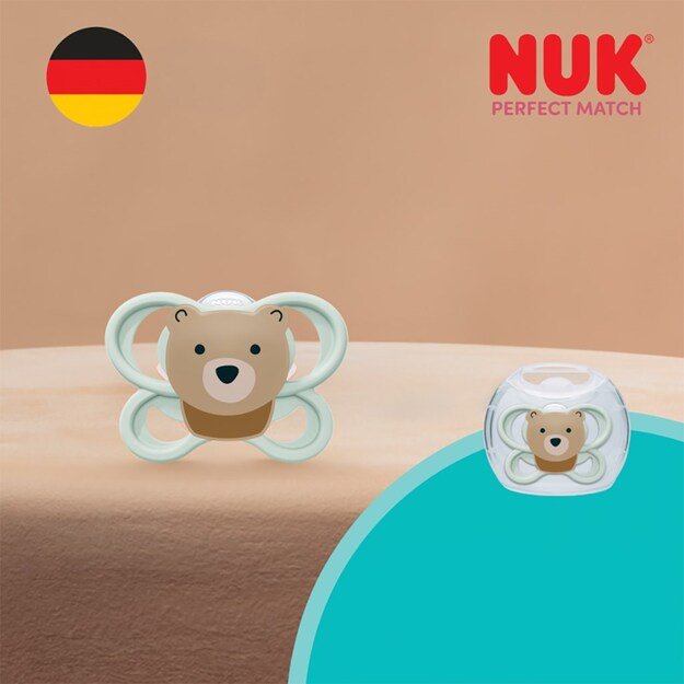 NUK Perfect Match Air BEAR pacifier 0-6m 1pc box, 0-6 m 2