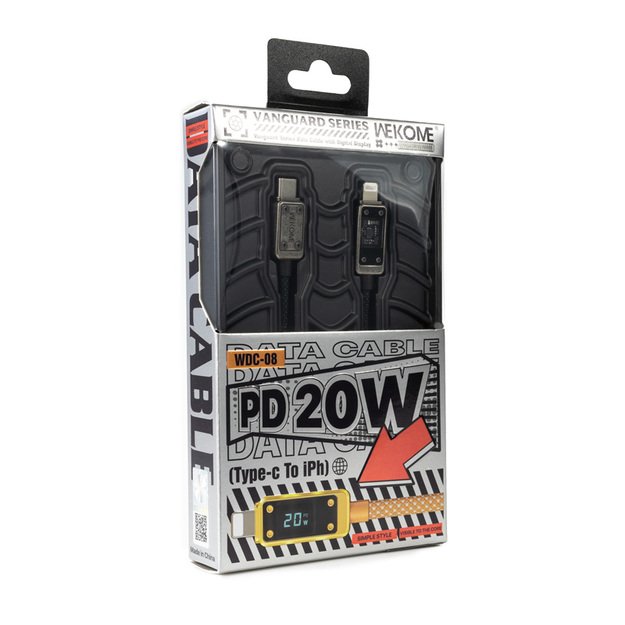 WEKOME WDC-08 Vanguard serija – USB-C prie žaibiško įkrovimo PD 20 W 1 m jungties kabelis (Tarnish) 14