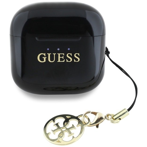 Guess Glossy Effect Printed Classic Logo & Charm - TWS Bluetooth Earphones + Charging Case (Black) 3