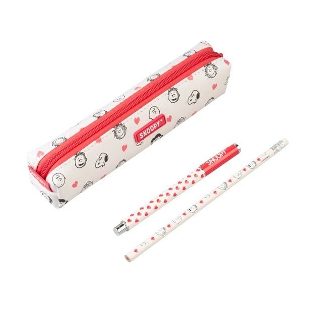 Snoopy - Pencil case with pen and pencil set from the Love Season collection 1
