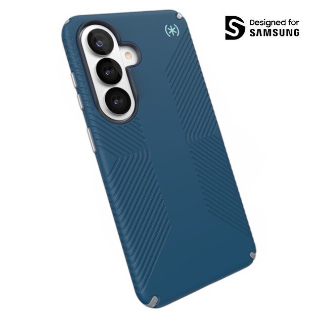 Speck Presidio2 Grip Magnet - Samsung Galaxy S26 MagSafe Case (Deep Sea/Silver Metallic/Spell Blue)