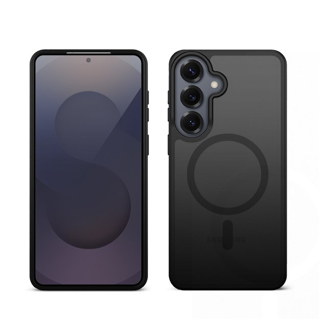 Crong Hybrid Matte Magnetic - MagSafe Case Samsung Galaxy S25 (Black) 1
