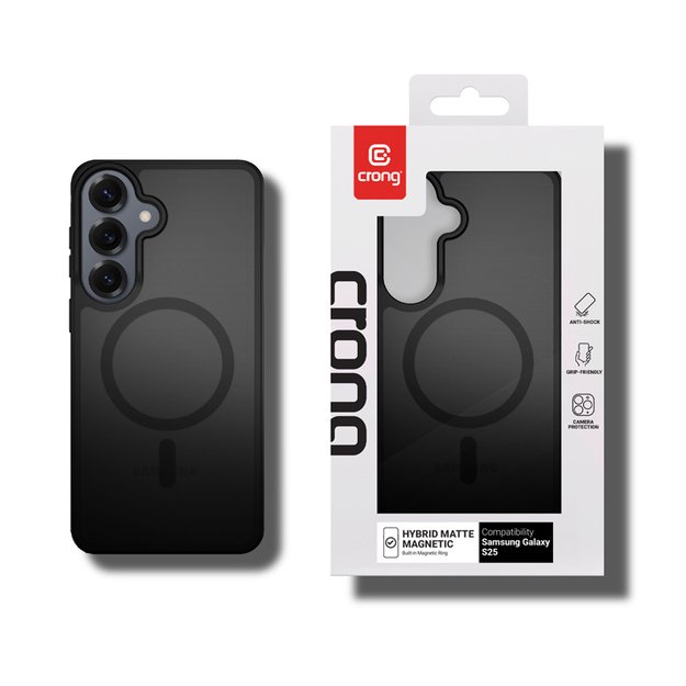 Crong Hybrid Matte Magnetic - MagSafe Case Samsung Galaxy S25 (Black) 4