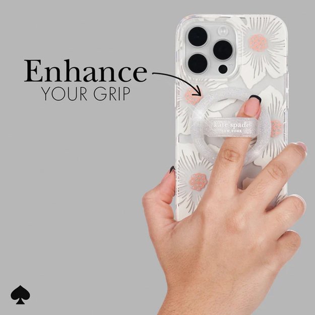 Kate Spade New York Magnetic Loop Grip - MagSafe pirštų laikiklis (The Sparkle Silver) 5