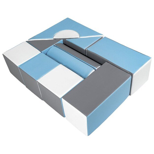 Foam Blocks &ndash; Giant Building Set 11 pcs white-baby blue-grey 1