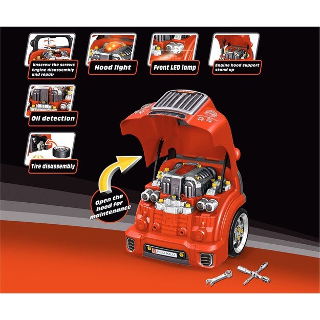 Realistic model of the front of the car with an opening hood Milly Mally N-GINE red 9