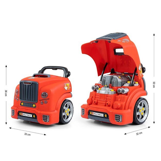 Realistic model of the front of the car with an opening hood Milly Mally N-GINE red 11