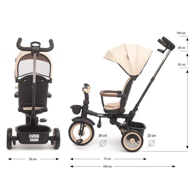 Luxury children s tricycle with lighting Milly Mally Twinkle beige 10