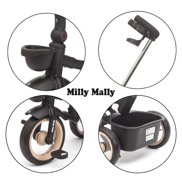 Luxury children s tricycle with lighting Milly Mally Twinkle beige 9