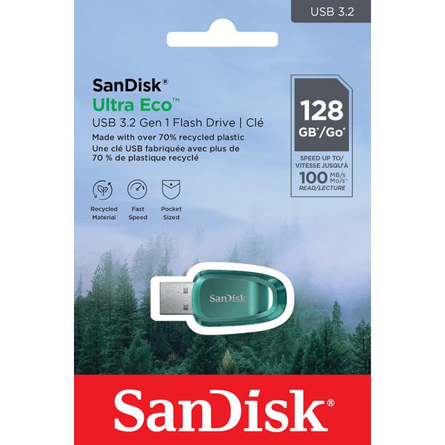 „SanDisk Ultra Eco“ – 128 GB USB 3.2 Gen 1 „Flash Drive“ 100 MB/s 32