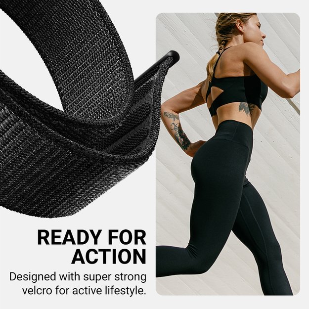 Crong Nylon - Sport Band for Apple Watch 38/40/41/42 mm (Cool Blue)