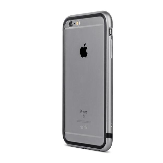 Moshi iGlaze Luxe – metalinis buferio dėklas, skirtas iPhone 6s Plus / iPhone 6 Plus (titano pilka)