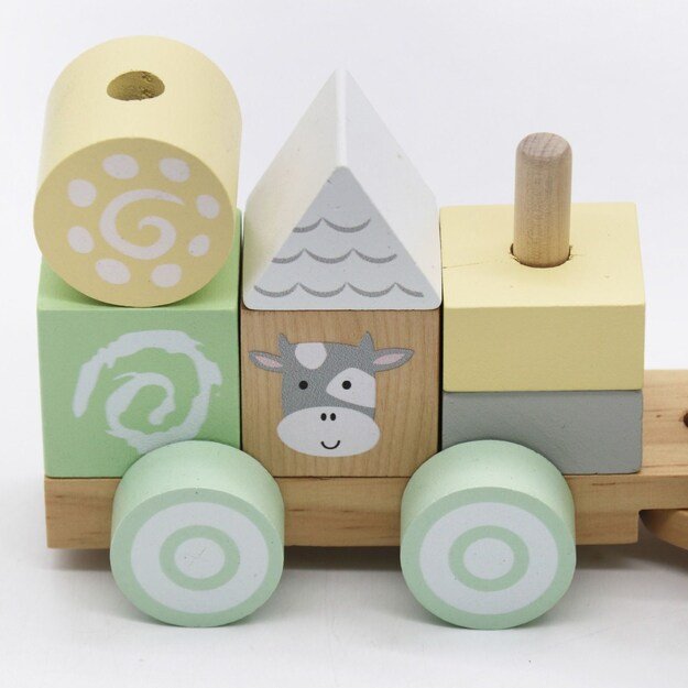 Wooden Train with Blocks Baby Mix