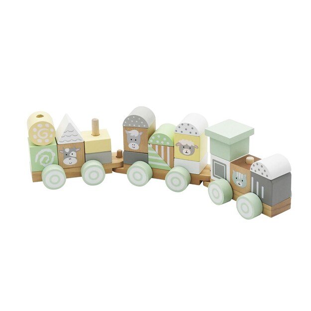 Wooden Train with Blocks Baby Mix