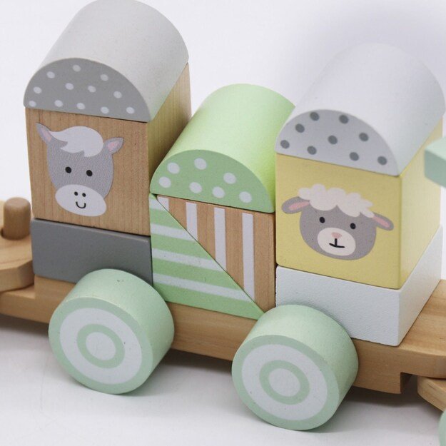 Wooden Train with Blocks Baby Mix