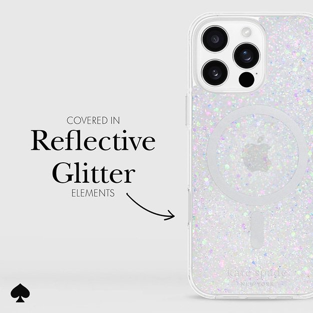 Kate Spade New York Protective MagSafe – dėklas, skirtas iPhone 16 Pro Max (Chunky Glitter) 14