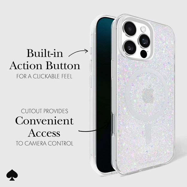 Kate Spade New York Protective MagSafe – dėklas, skirtas iPhone 16 Pro Max (Chunky Glitter) 13