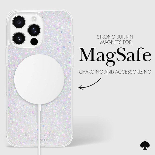 Kate Spade New York Protective MagSafe – dėklas, skirtas iPhone 16 Pro Max (Chunky Glitter) 12