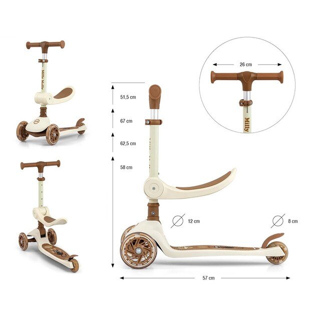 FUZZY 3-Wheel Balance Scooter with Seat for Kids classic