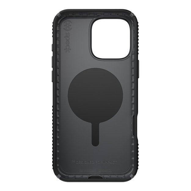 Speck Presidio2 Grip ClickLock & MagSafe – dėklas, skirtas iPhone 16 Pro Max (juodas / pilkos spalvos / baltas)